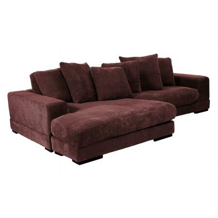 MOES HOME COLLECTION Plunge Sectional Sofa, Dark Brown - 34 X 106 X 46 In. TN-1004-20-0